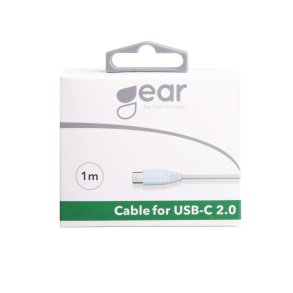 GEAR ladekabel USB-A-USB-C 2.0 1,0m gen2 Rundt Kabel Hvid