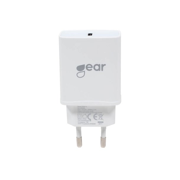 GEAR Lader 220V 1xUSB-C PD 20W Kabel Lightning til USB-C