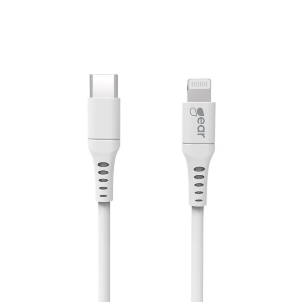 GEAR Ladekabel USB-C til Lightning 2m Hvid